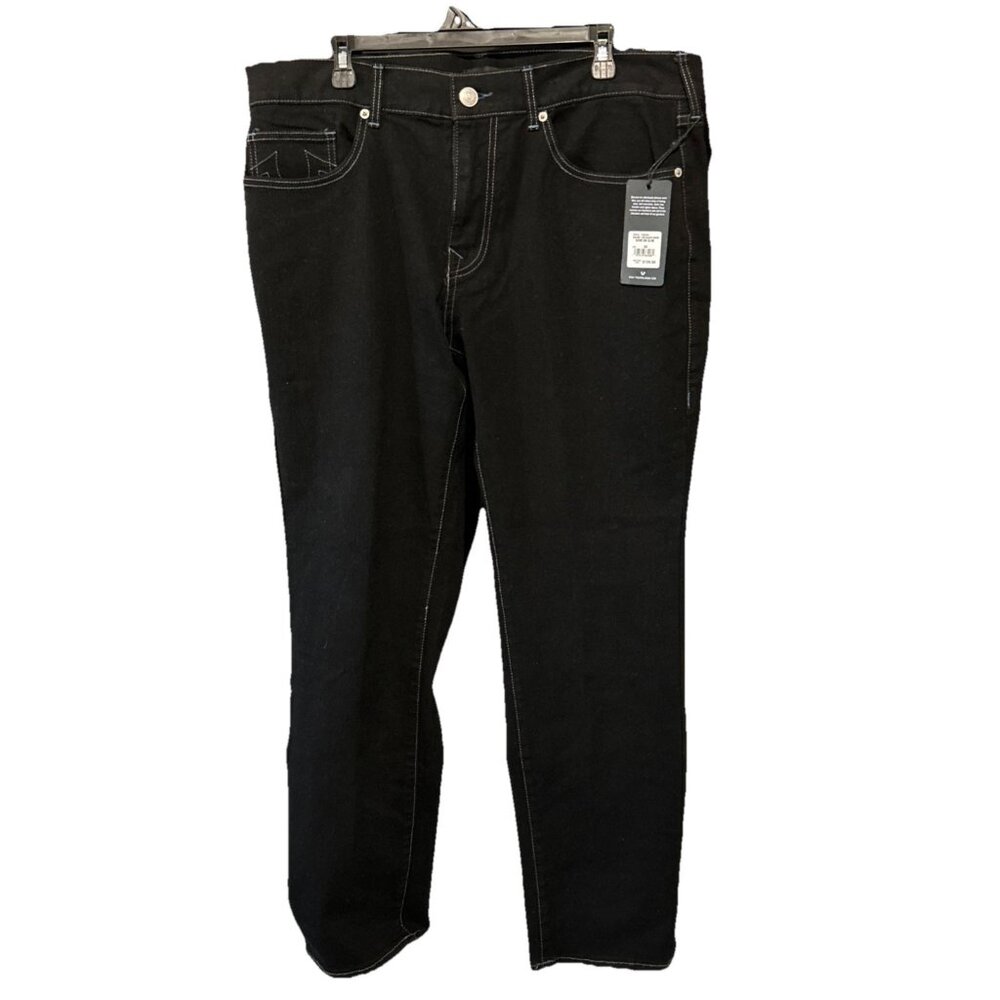 True Religion Geno Relaxed Slim Stitch Black Jeans Mens 36x32  Stretch NWT
